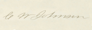 signature of C. W. Johnson